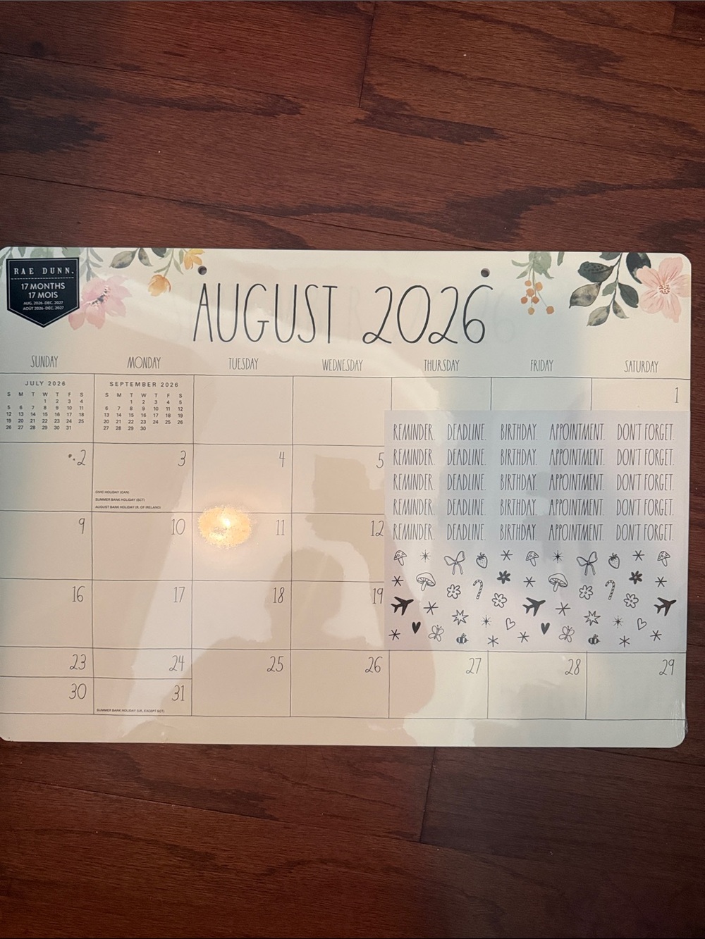 Rae Dunn Floral Desk Calendar